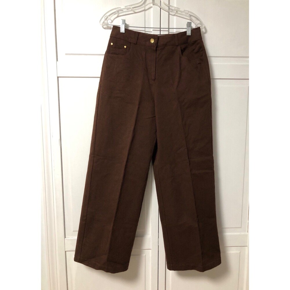 100% Cotton Chocolate Brown Trousers - Womens Size 4